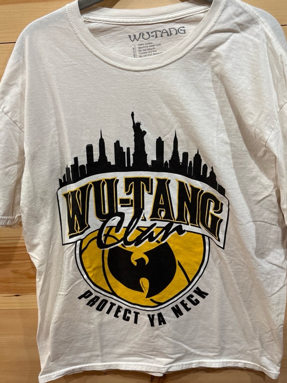 Wu-Tang Clan White Graphic Tee - Yellow & Black Logo